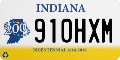 IN license plate 910HXM
