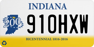 IN license plate 910HXW