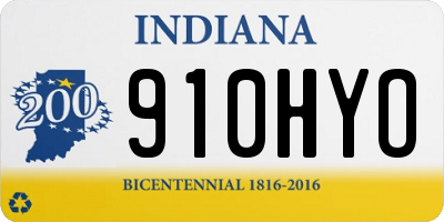 IN license plate 910HYO