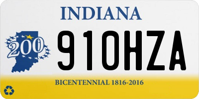 IN license plate 910HZA