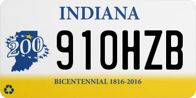 IN license plate 910HZB