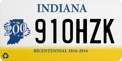 IN license plate 910HZK