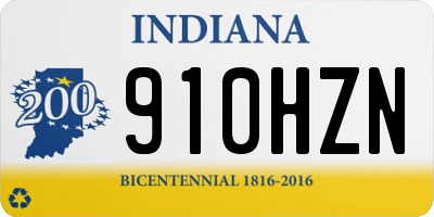 IN license plate 910HZN
