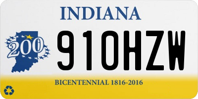 IN license plate 910HZW