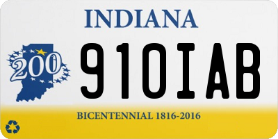 IN license plate 910IAB