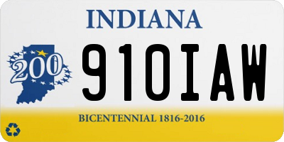 IN license plate 910IAW