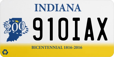 IN license plate 910IAX