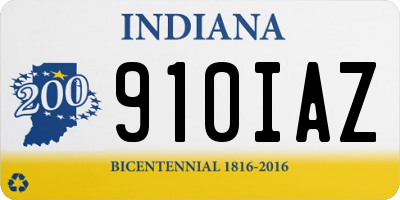 IN license plate 910IAZ