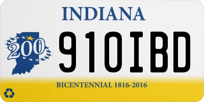 IN license plate 910IBD