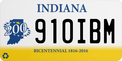 IN license plate 910IBM