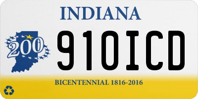 IN license plate 910ICD