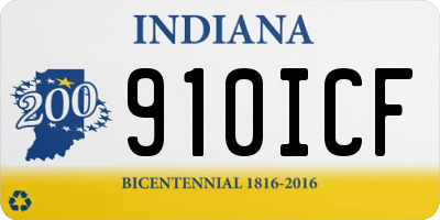 IN license plate 910ICF
