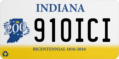 IN license plate 910ICI