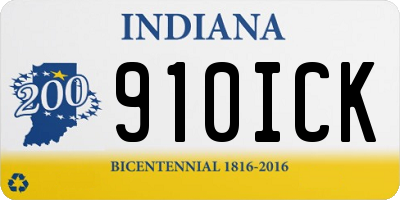 IN license plate 910ICK
