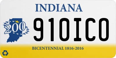IN license plate 910ICO