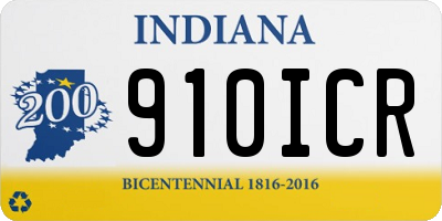 IN license plate 910ICR