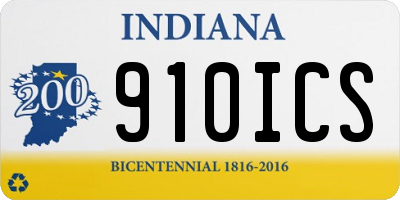 IN license plate 910ICS