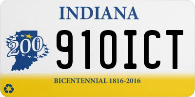 IN license plate 910ICT