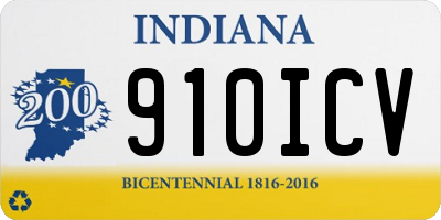 IN license plate 910ICV