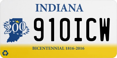 IN license plate 910ICW