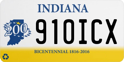 IN license plate 910ICX