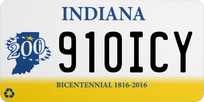 IN license plate 910ICY