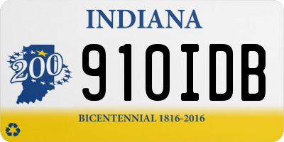 IN license plate 910IDB
