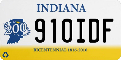 IN license plate 910IDF