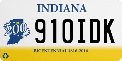 IN license plate 910IDK