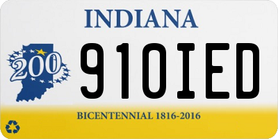 IN license plate 910IED