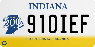 IN license plate 910IEF
