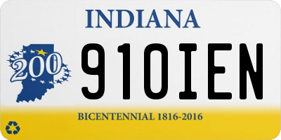 IN license plate 910IEN