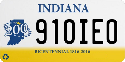 IN license plate 910IEO