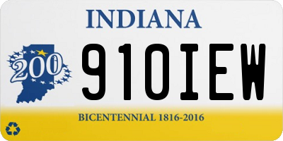 IN license plate 910IEW