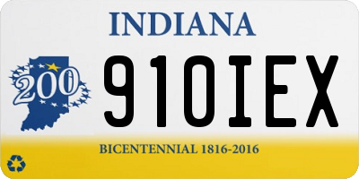 IN license plate 910IEX
