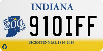 IN license plate 910IFF