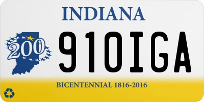 IN license plate 910IGA