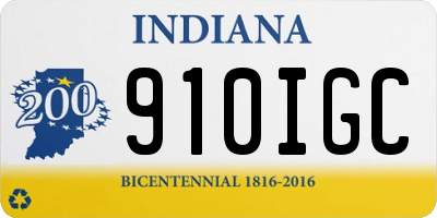 IN license plate 910IGC