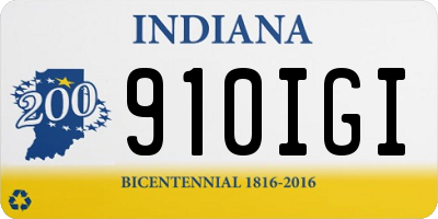 IN license plate 910IGI