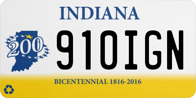 IN license plate 910IGN