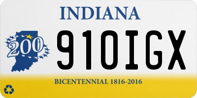 IN license plate 910IGX