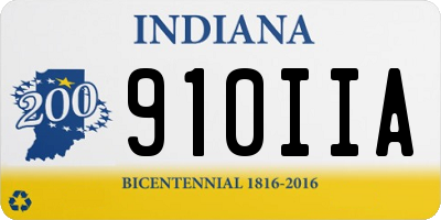 IN license plate 910IIA