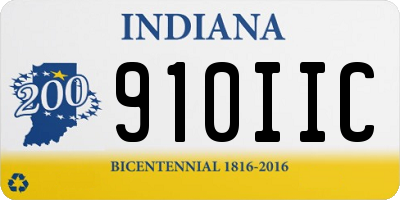 IN license plate 910IIC