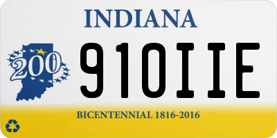 IN license plate 910IIE