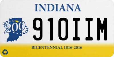 IN license plate 910IIM
