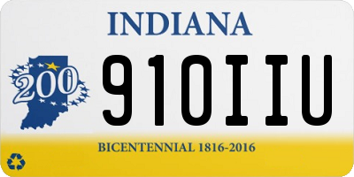 IN license plate 910IIU
