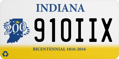 IN license plate 910IIX