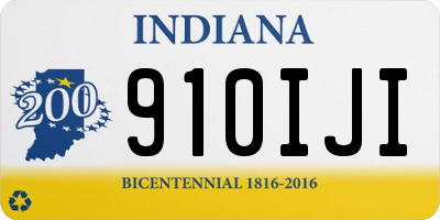 IN license plate 910IJI