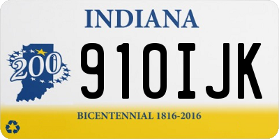 IN license plate 910IJK