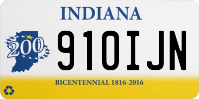 IN license plate 910IJN